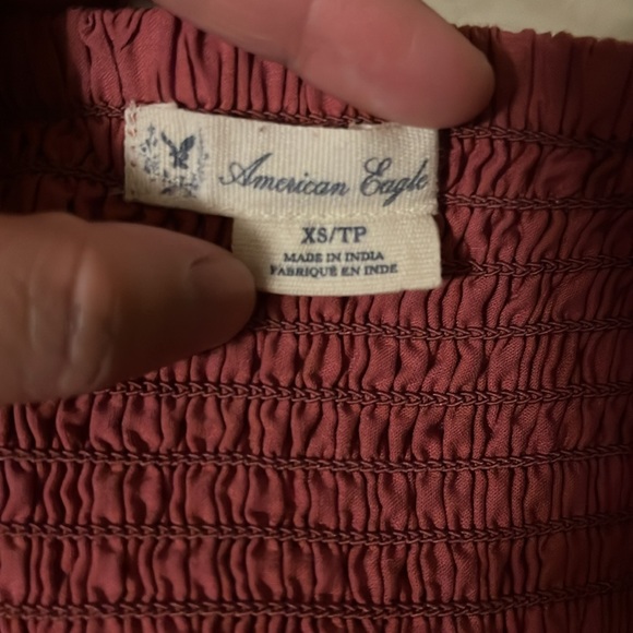 American Eagle Burnt Rose Pink Spaghetti Strap Swiss Dot Lace Bustier Dress XS - Picture 10 of 15